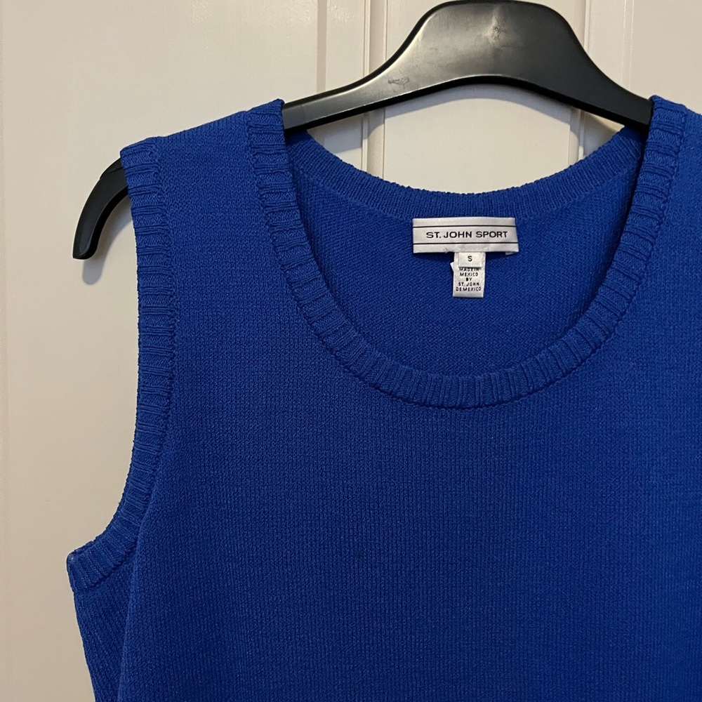 St John Sport - Cobalt Blue Knit Tank - Picture 3 of 6